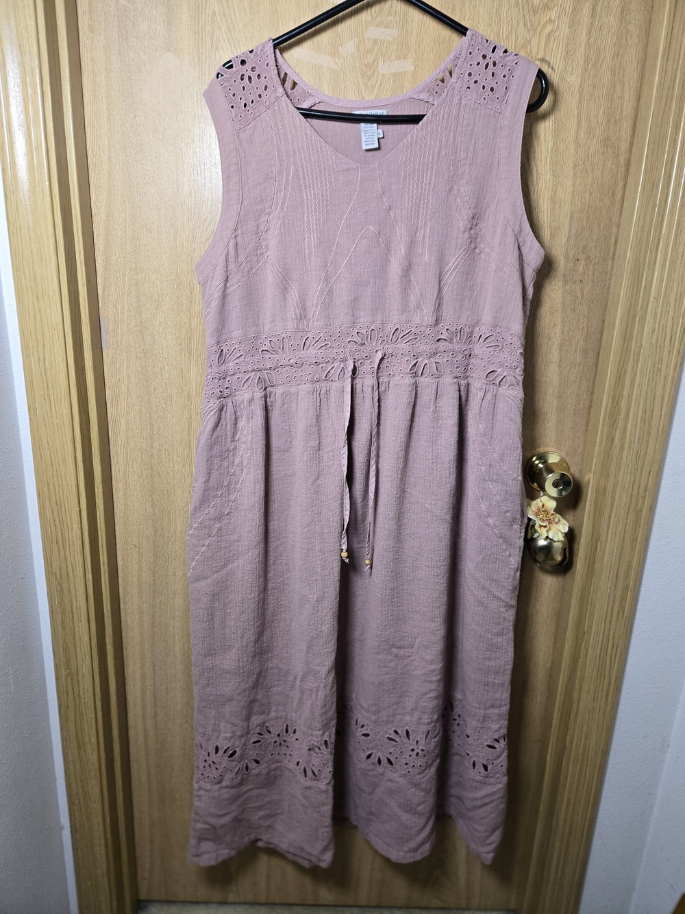 Carbon2Cobalt Sleeveless Paseo Casual Versatile Dress Linen Cotton Blend